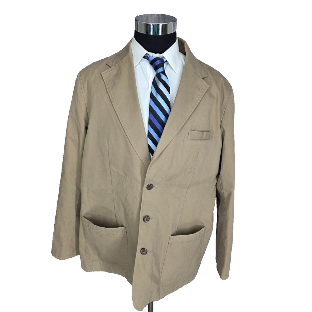 Eddie Bauer Blazer Mens XL Brown Sport Coat Jacket 3 Buttons Cotton Hunting